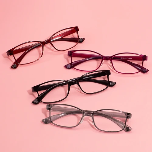 Imagen 2 del producto Montura de gafas pequeña TR90 rectangular con borde completo para hombres y mujeres, montura de gafas de moda transparente de plástico para lentes graduadas ópticas