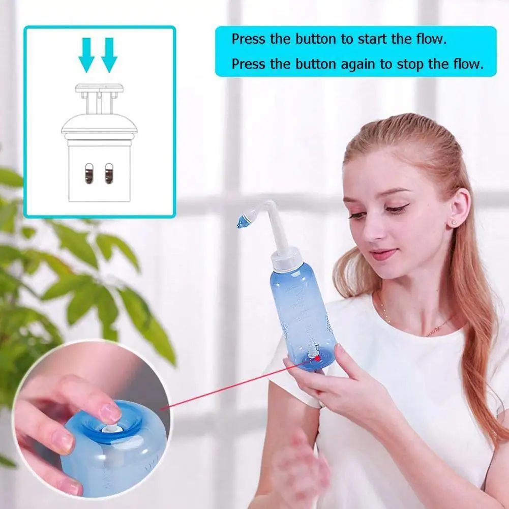 300ml Nasal Wash Bottle Sinus Rinse Bottle Nose Wash Cleaner Pressure Rinse Nasal Irrigation Neti Pot For Adult Children