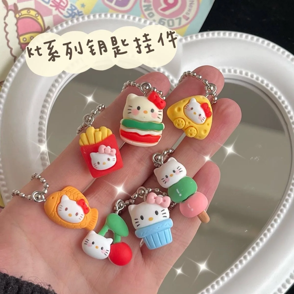 Sanrio Hello Kitty Keychain Cute Cartoon Mobile Phone Bag Pendant Fashion Keyring Jewelry Accessories for Girls New Year Gift