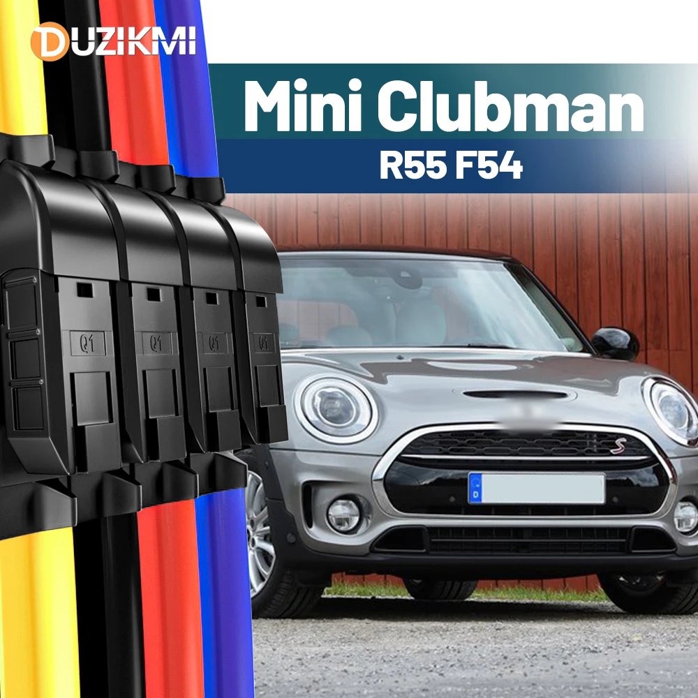 Für Mini Clubman R55 F54 2007-2019 2011 2012 2013 2014 2016 2017 2018 2 Stück Frontscheibe Scheibenwischerblätter Rot Blau