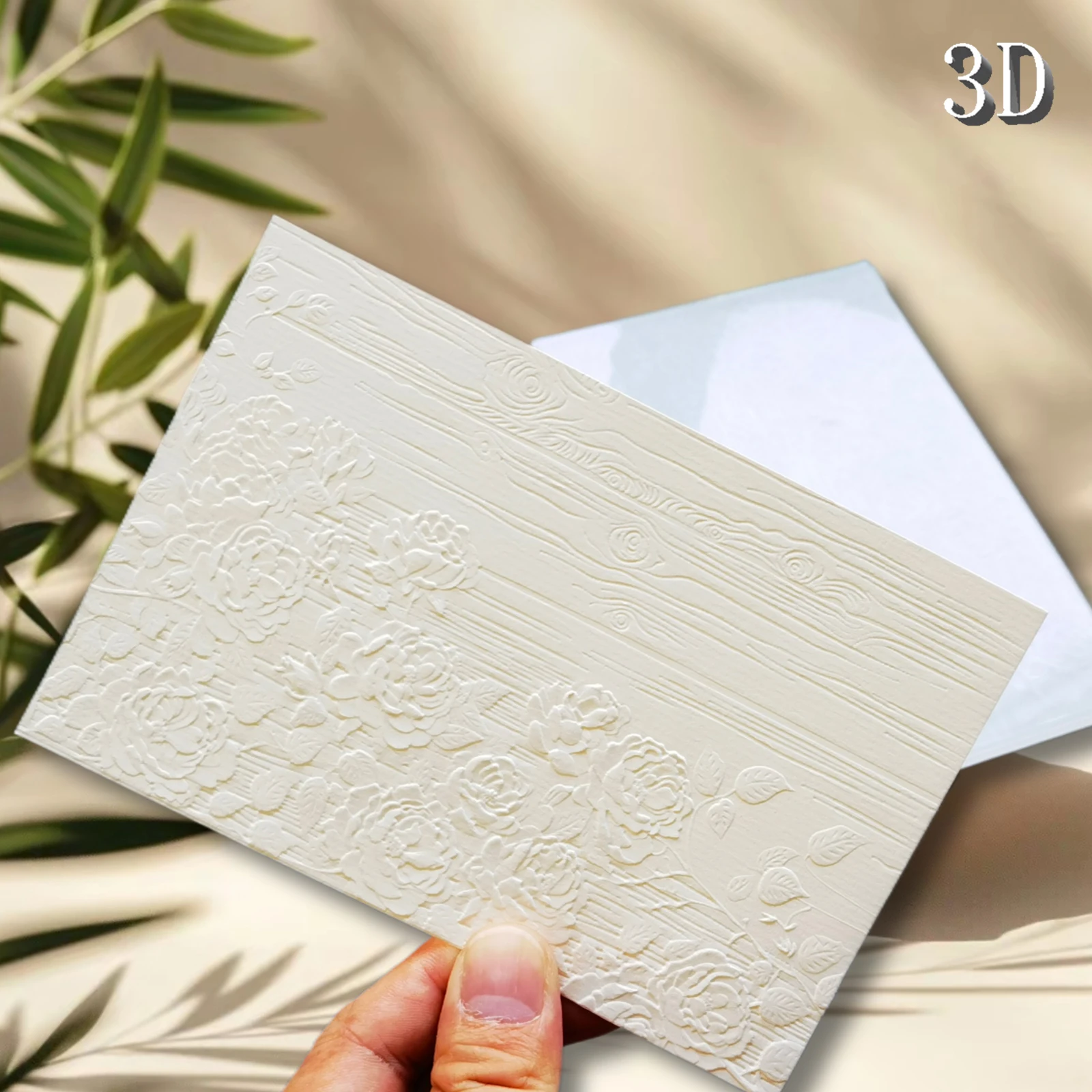 مجلد منقوش لخلفية الملمس الخشبي على شكل زهرة عتيقة - مشبك منقوش ثلاثي الأبعاد، قالب منقوش من البلاستيك مناسب جدًا لفياري #1