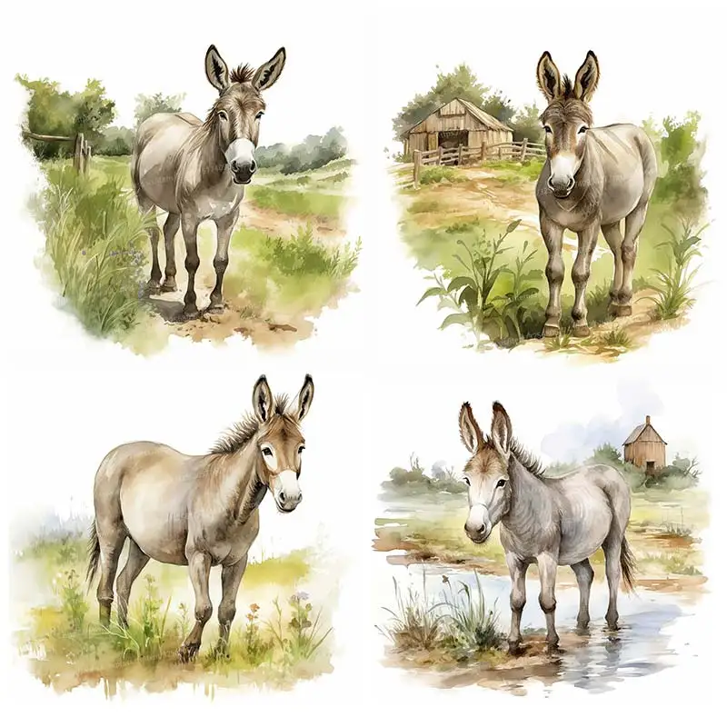 Farm Donkey Wall Stickers Bedroom Living room Wall Decor Sticker Removable PVC Animals Wall Decals Art Wall Decoration M1118