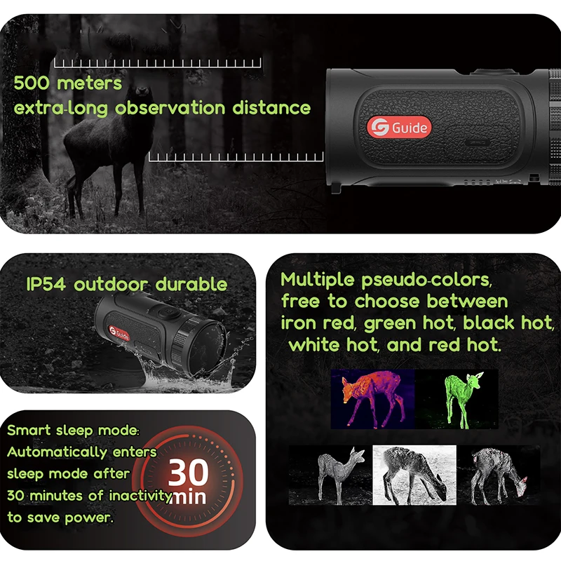 Celownik termowizyjny do karabinu myśliwskiego Raider TE211M, zintegrowany mini noktowizor na podczerwień do wyszukiwania i skanowania.
