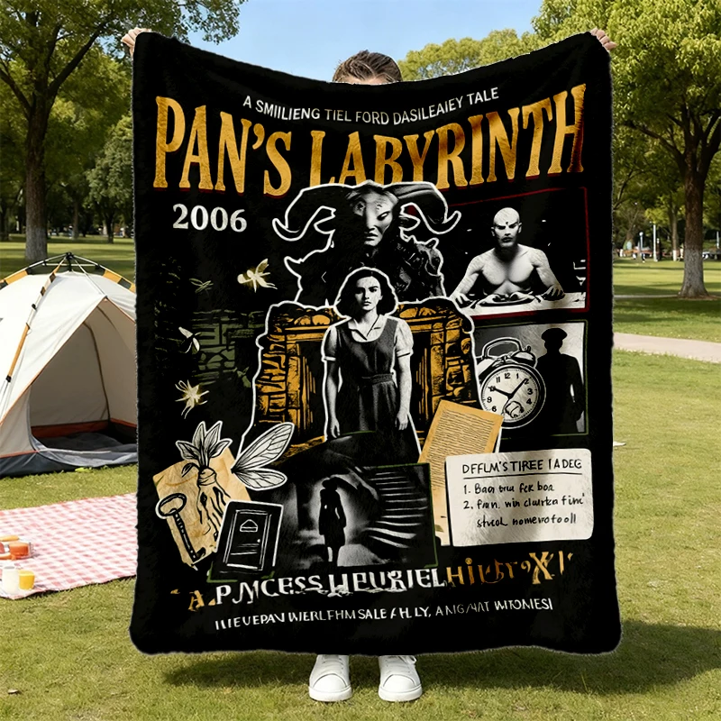 Pan's Labyrinth Graphic Flannel Blanket Guillermo Del Toro Dark Fairy Tale Comfy Blanket