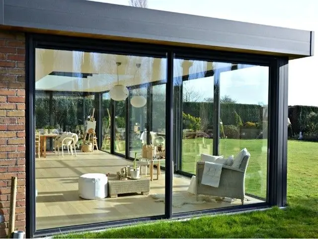 

Heavy Duty Modern Sliding Door with Double Large Glass Soundproof Heat Insulation Aluminium Alloy Sliding Doors for Sunroom Yard