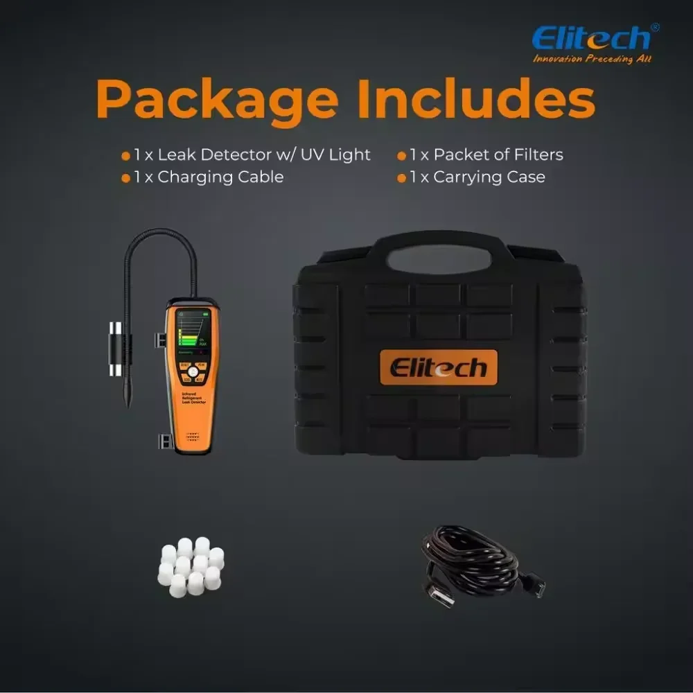 Elitech ILD-200 적외선 냉매 HVAC 누출 감지기, 에어컨 및 자동차 수리용 냉장고 누출 감지기