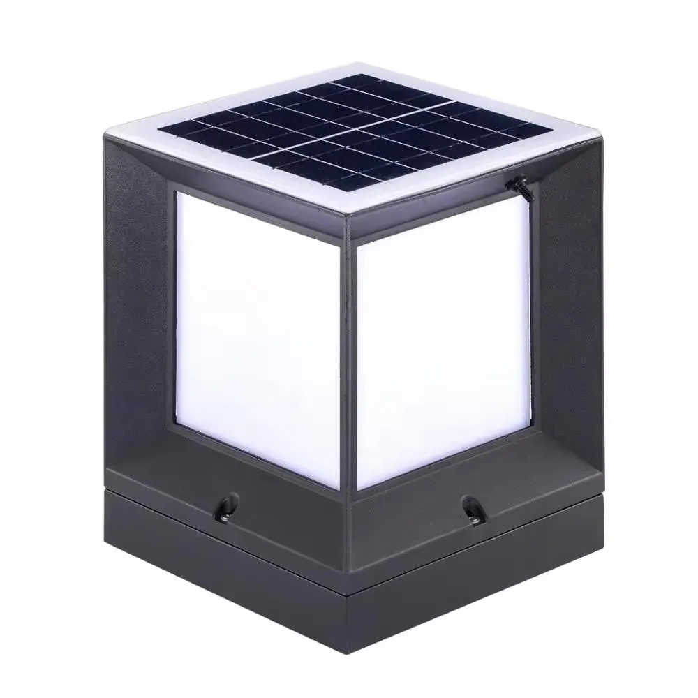 

Modern Outdoor IP55 Waterproof Square Gate Fence Garden Column Post 2W Led Solar Pillar Light