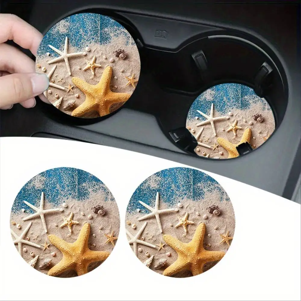 Beach Starfish EVA Car Coasters Cup Holder Decor Summer Essentials Party Gift