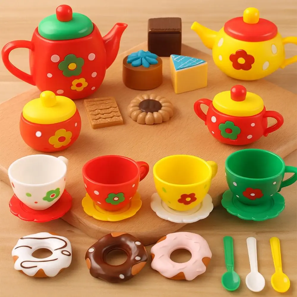 Cake Dessert Afternoon Tea Set Kettle Cookies Simulation Food Playhouse Kitchen Toys Pretend Play Teapot Tea Set for Girls