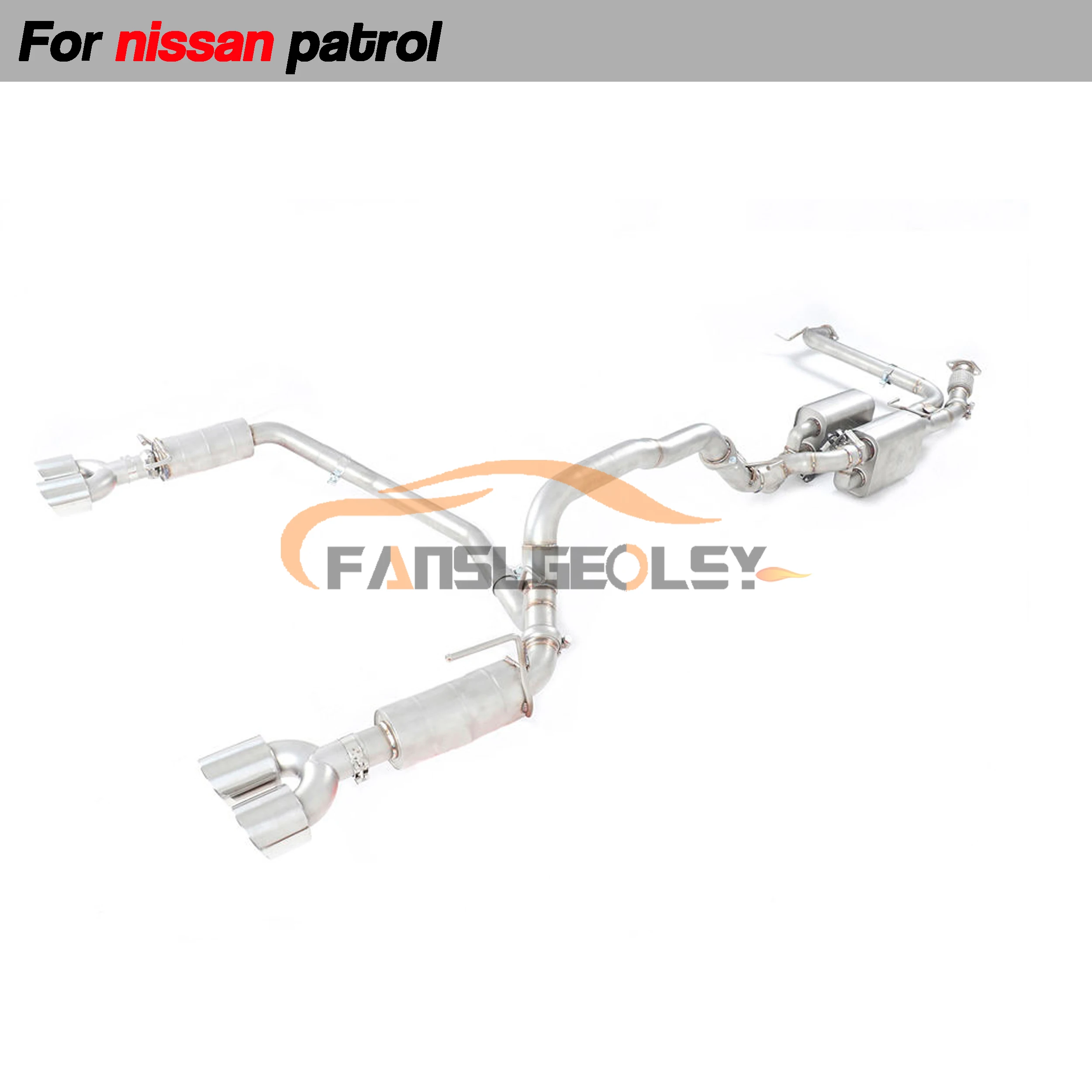 For Nissan Patrol Y62 Stainless Performance Catback Exhaust System Valve With Muffler Pipes Tuning exhaust assembly