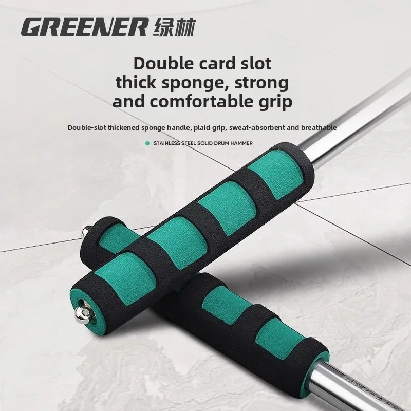 Green Forest 98/115/160CM Hollow Drum Hammer Sound Detection Stainless Steel Telescopic Drum Hammer Inspection Room Testing Tool