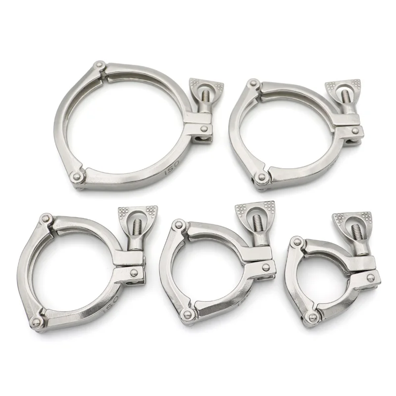 

10 Pcs 1.5"2"2.5"3"3.5"4" Three Section Tri Clamp Heavy Duty SS304 Stainless Steel 50.5/64/91/106/119mm Homebrew Beer