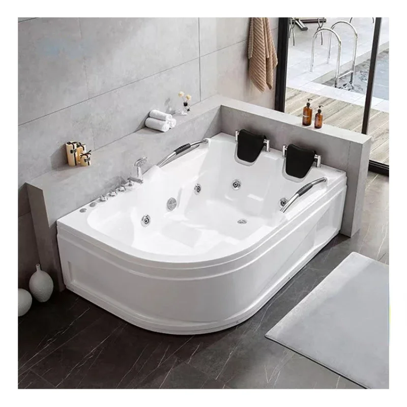 Modern White Wholesale 2-Person Whirlpool Massage Bathtub with Online Technical Support