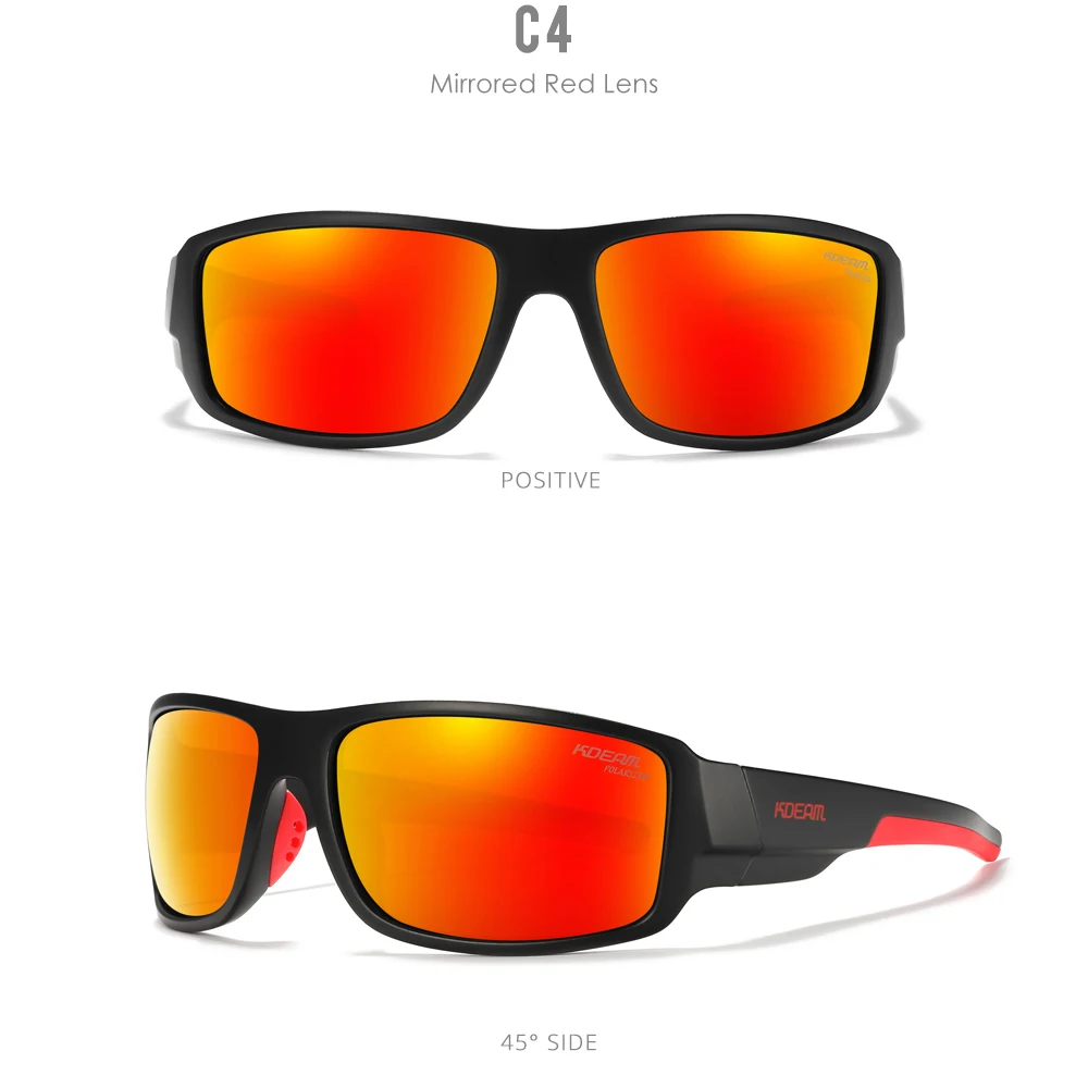 KDEAM Leistung Polarisierte Sonnenbrille Für Männer Druck Muster Design Rahmen Gläser Durchlässigkeit Cat.3 männer Sport Brille – Detail 18
