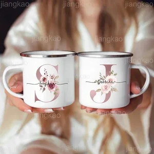 Personalisierte Becher mit anfänglichem Blumennamen, Sonderglas, Tee, Kaffee, heiß 8 Hauptverkaufstasse Schokolade - №6