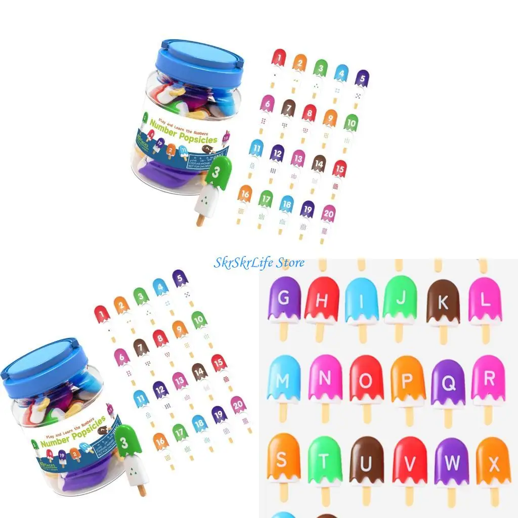 

E65E Early Learning Ice Cream Learning Toy Alphabets Numbers Recognition Educational