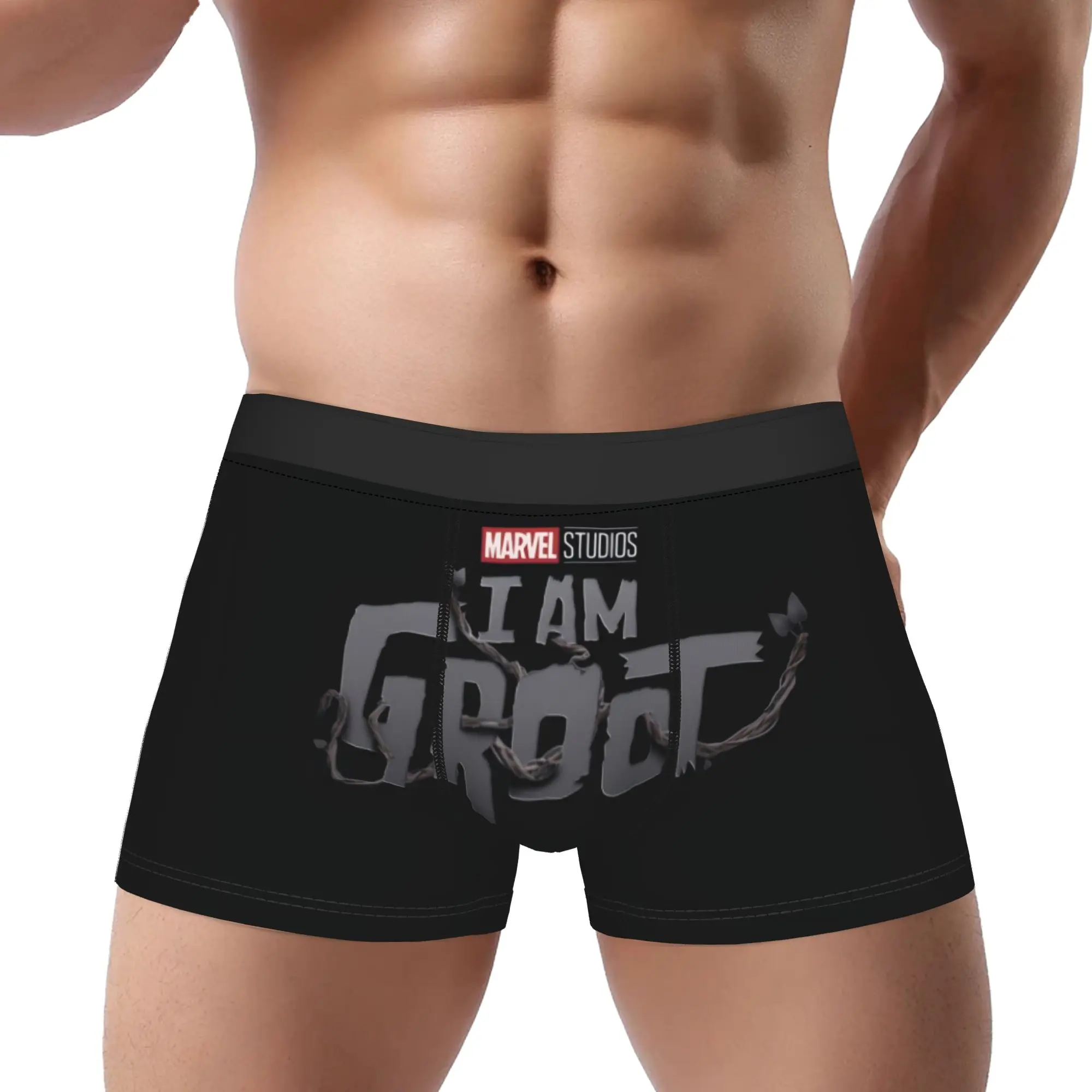 Трусы I Am Groot Marvel, мужские трусы, мужское нижнее белье, вентилируемые шорты, трусы-боксеры