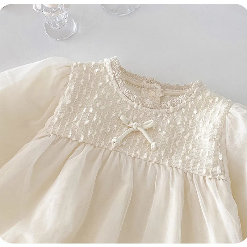 2025 New Spring Infant Baby Girl Bodysuits Long Sleeved Cotton Lace Splicing Newborn Baby Girl Jumpsuit 0-24M Baby Girl Clothing