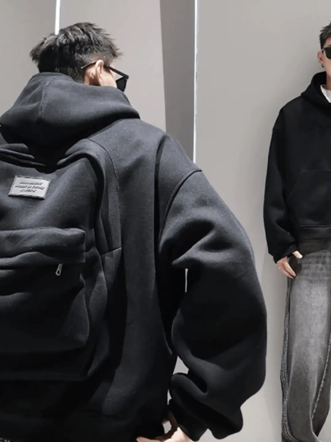 Backpack Hoodie for Men Women Zipper Cardigan Creative Hoodies Lightweight Travel Hooded Sweatshirts with Backpack