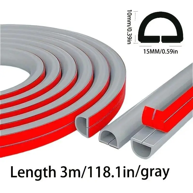 1/3PC Arc Anti-extrusion Floor Cord Cover Self-Adhesive Power Extension Wiring Duct Cable Protector Home Outdoor Wire Organizer
