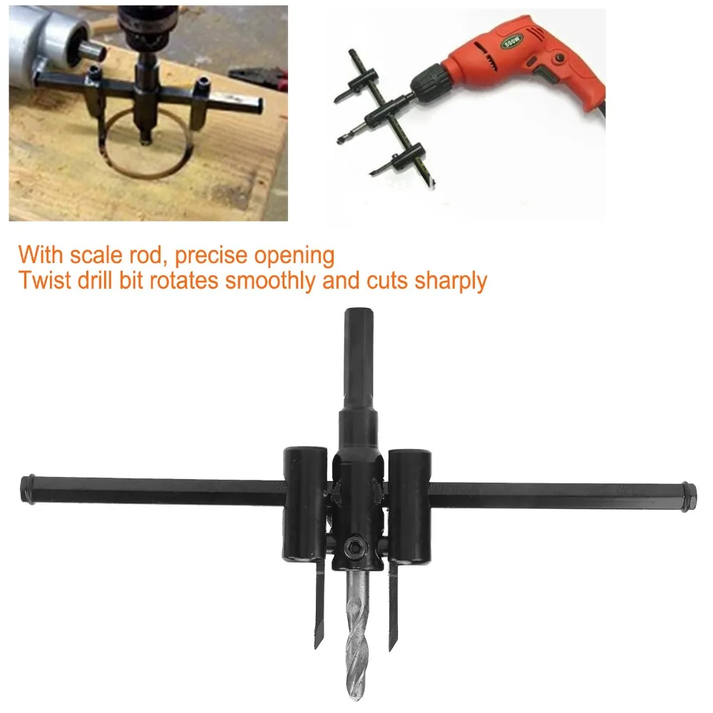 30-200mm Range Adjustable Hole Saw Aircraft Type Twist Bit Adjustable Design Woodworking Drill Tool Drywall Compatible