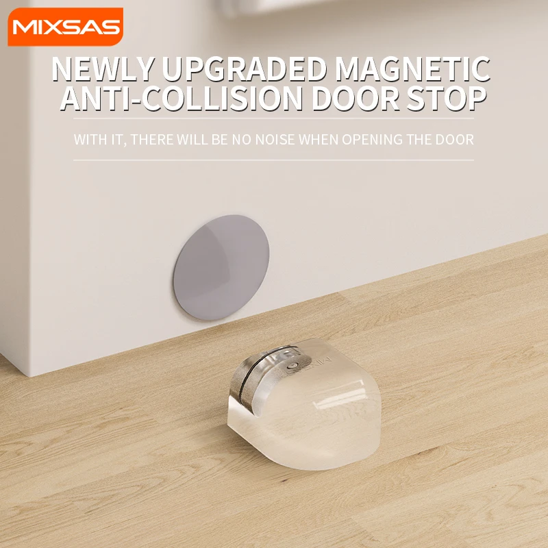 

MIXASA Self Adhesive Door Stopper 744 Anti-collision Silicone Door Holders Nail-free Floor Door Stops Protect Walls Accessories