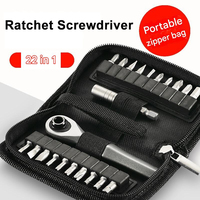Ratchet Wrench Set 22 in 1 Multifunctional Right Angle Screwdriver Kit Small Mini Ratcheting Screwdriver Combination Set