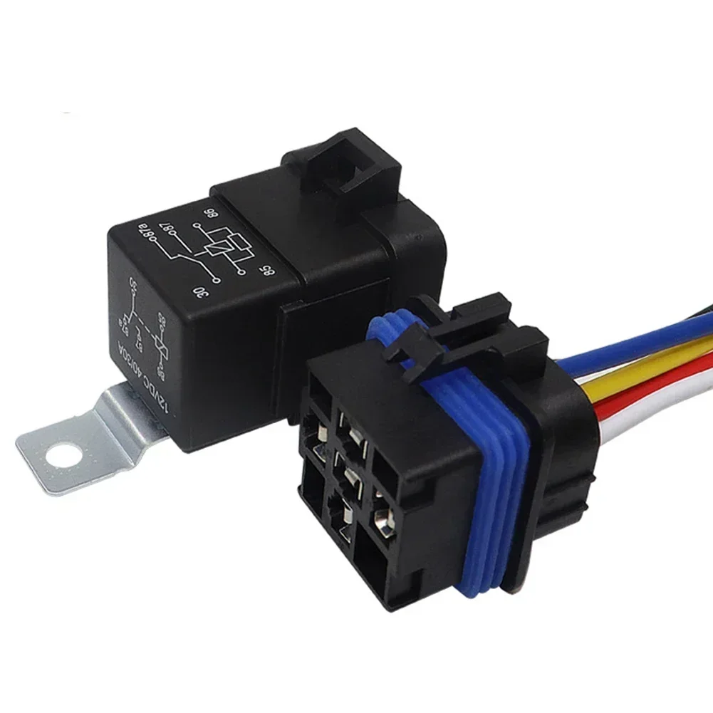 Heavy Duty 12V 5 Pin Relay Harness Socket with Integrated Diode Protection for Car and Truck Electrical Systems