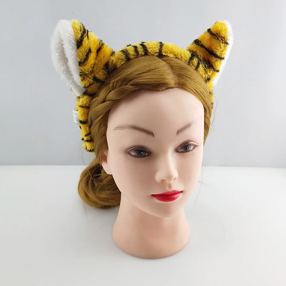 

Tiger Ear Headdress Animals Headband Jungle Headbands Hairband Halloween Party Accessories Headwear