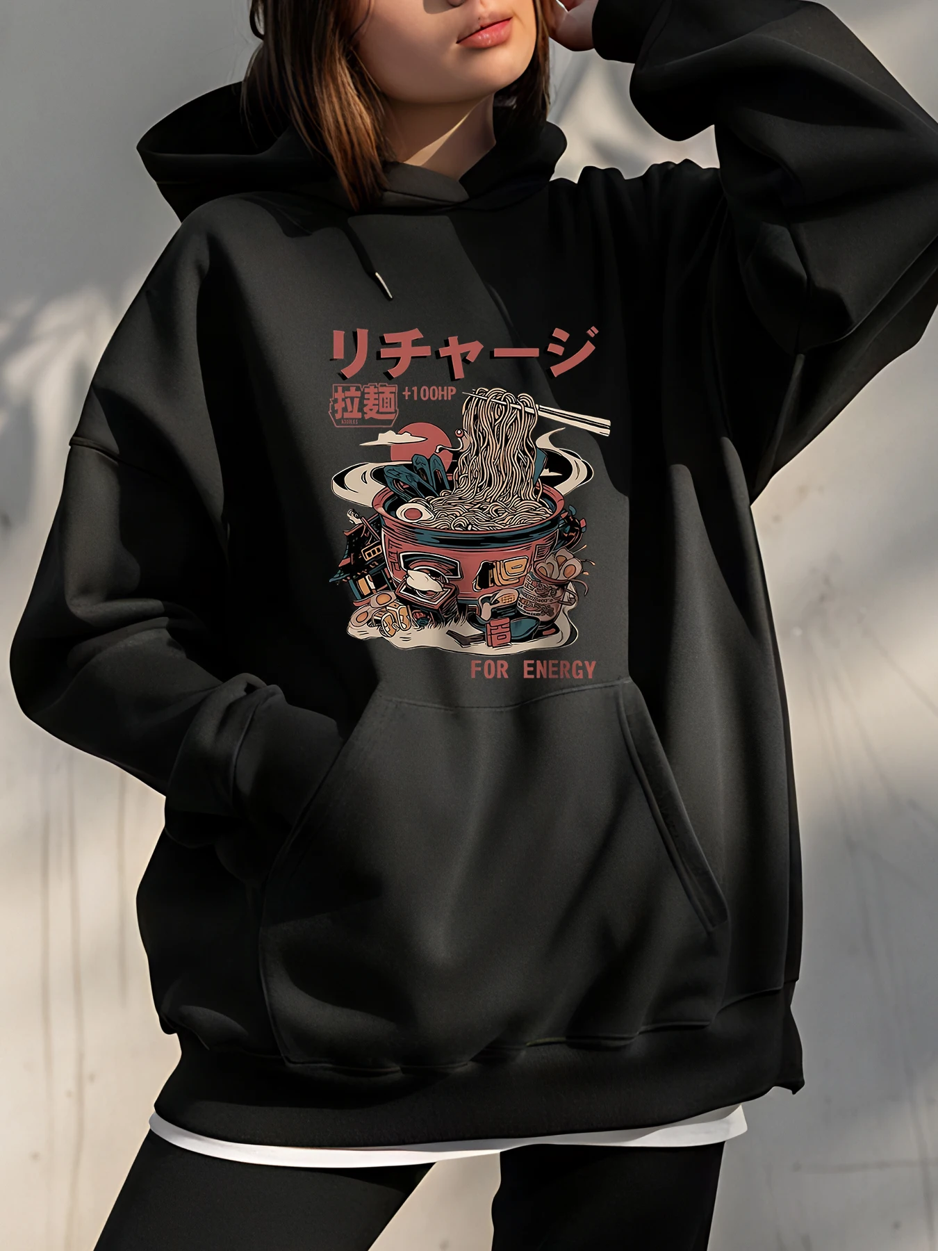 

Ramen Hoodie Japanese Food Print Unisex Casual Sweatshirt for Men Women Streetwear Fashion