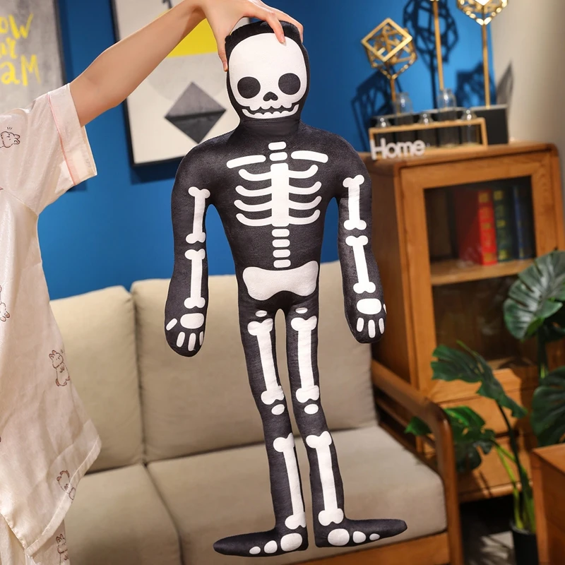 Jouet en peluche squelette drôle de cauchemar de noël, citrouille, esprit maléfique, poupée en peluche, décoration d'halloween, faux cadeau d'halloween pour enfants