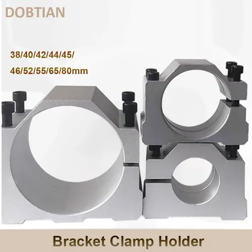 Imagen 1 del producto Soporte de Motor de abrazadera de husillo de aluminio de 38/40/42/44/45/46/52/55/65/80mm con tornillo de 4 Uds para montaje de Motor de máquina enrutadora de grabado CNC