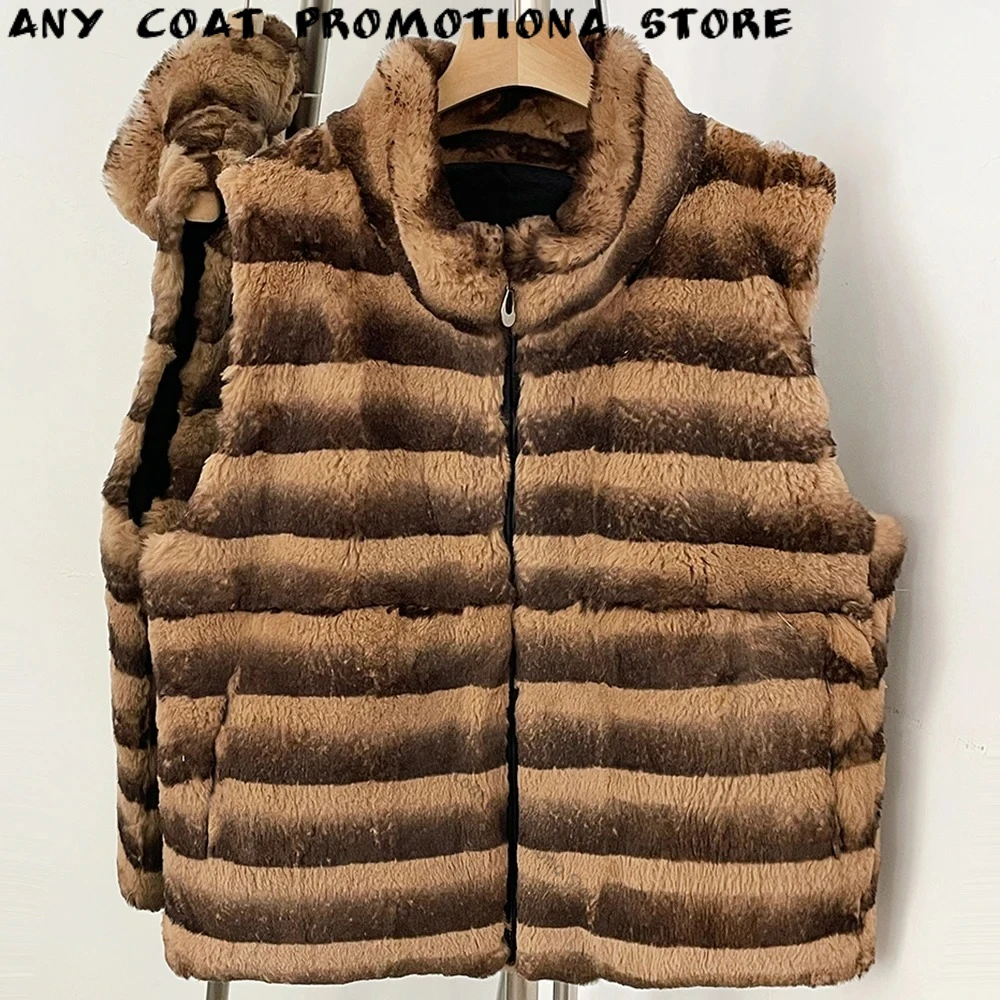 Women Sleeveless Faux Fur Gilet Luxury Soft Fluffy Rabbit Style Fur Vest Cold Weather Winter Fashion Party Outerwear Apparel