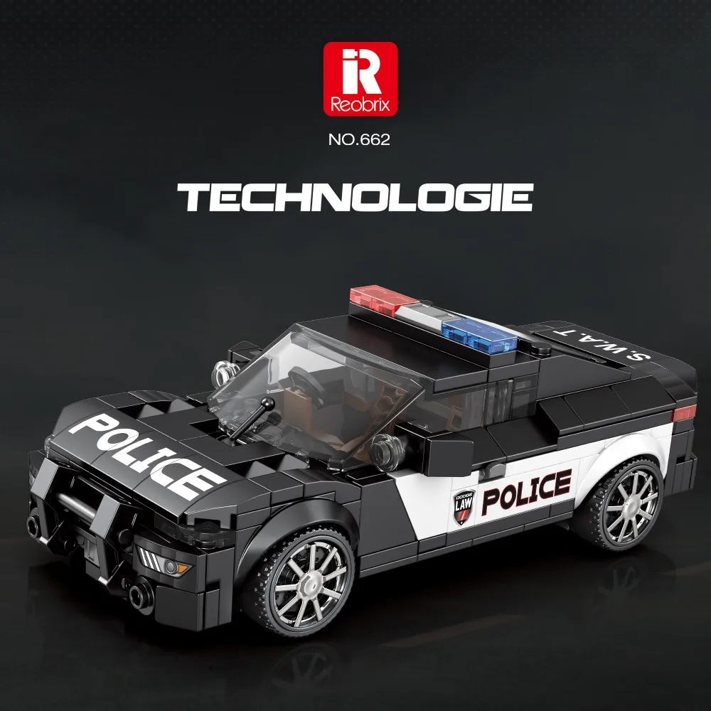 

372PCS SWAT Police Car Model Building Blocks 1:24 Car Model Bricks Desktop Display Educational DIY Toys For Kids Holiday Gifts