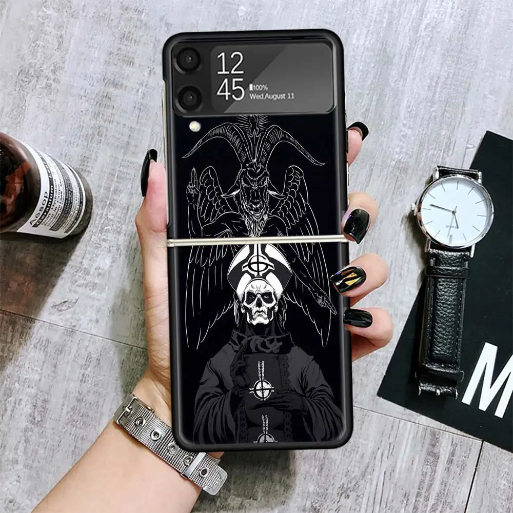 Ghost Papa Emeritus Cases For Samsung Galaxy Z Flip 4 5 6 3 Z Flip6 Flip4 Flip5 Flip3 ZFlip6 ZFlip5 5G Hard Shockproof Fundas Ga