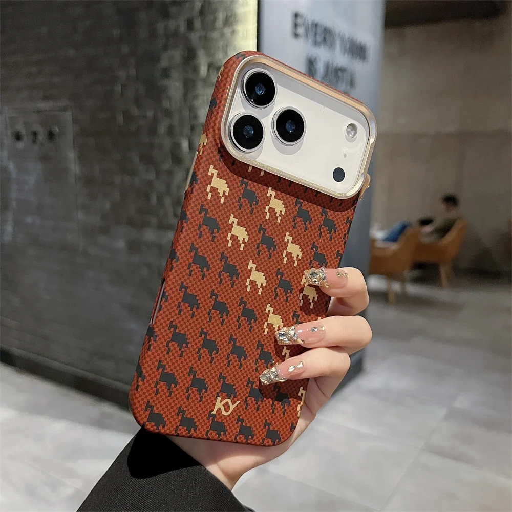 Full Screen Horses Pattern Magnetic Phone Case for iPhone 17 Air 16 15 Pro Max Wireless Charging for Magsafe Lens Bumper Cover