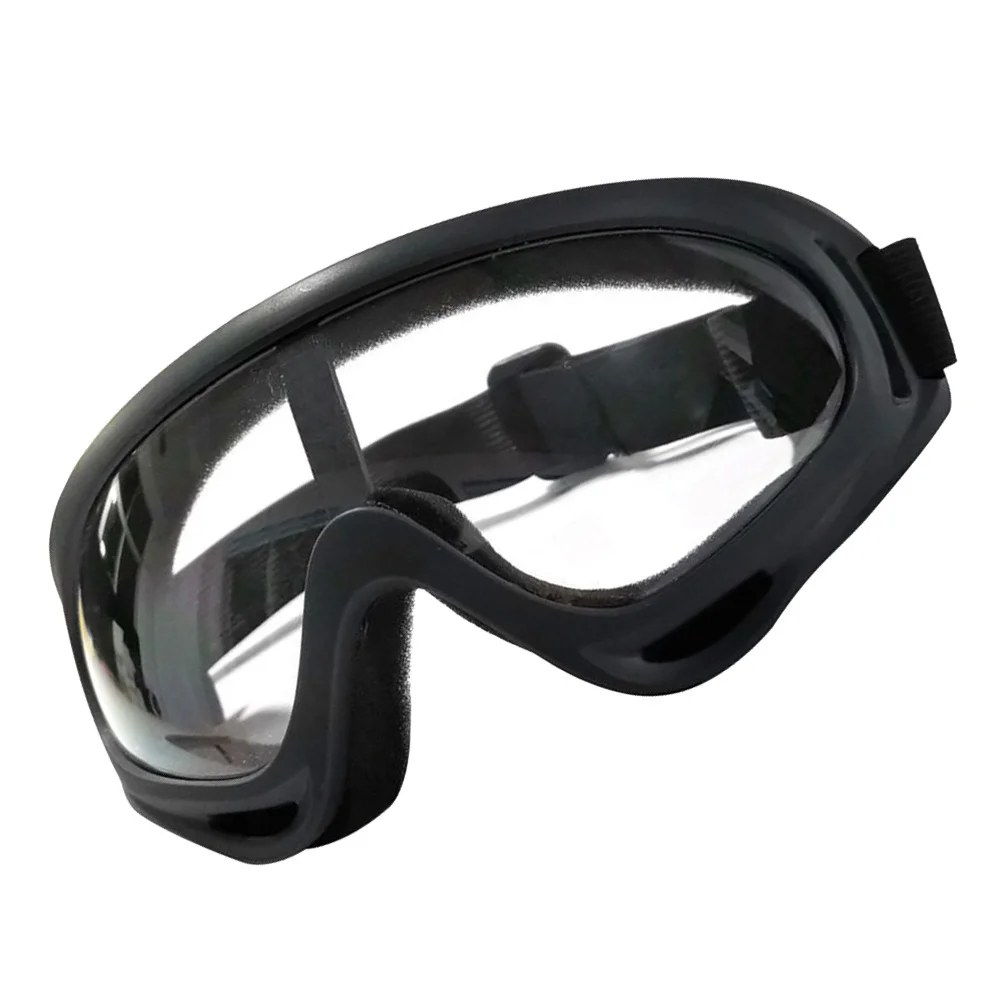 Lunettes Anti-buée noires, lunettes de sécurité réglables pour randonnée en plein air, équitation, Protection contre le vent et le sable, lunettes de ski unisexes