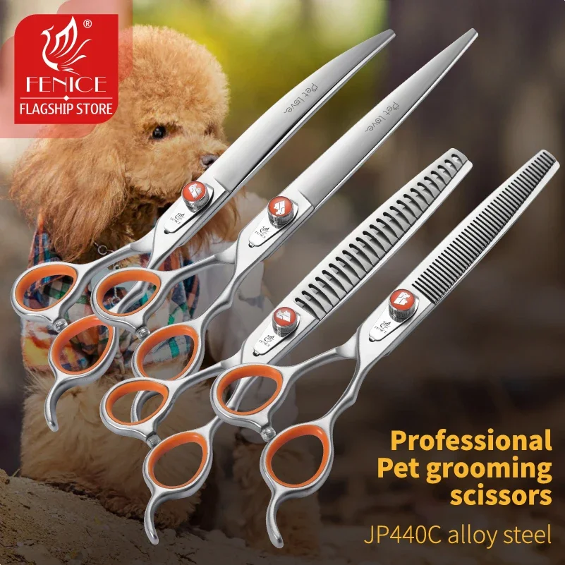 Fenice Professional 7.0/8.0 inch grooming scissors for dogs JP440C Pet Hairdressing kit set accesorios y otros