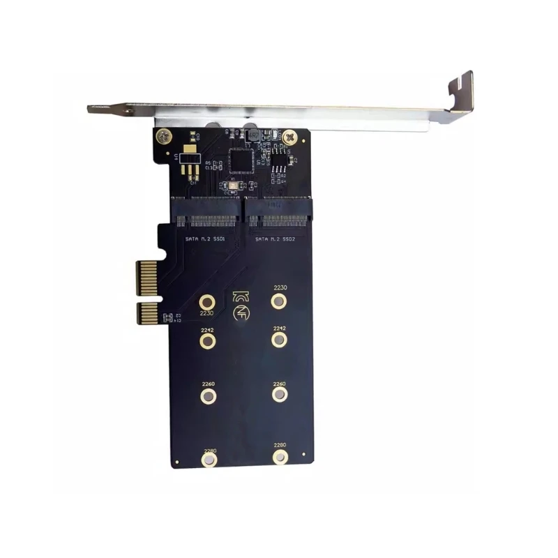 PCIE to 2 Port M.2 NGFF SSDs Adapter PCIE Expansion Card Controller Card Adapter 601B