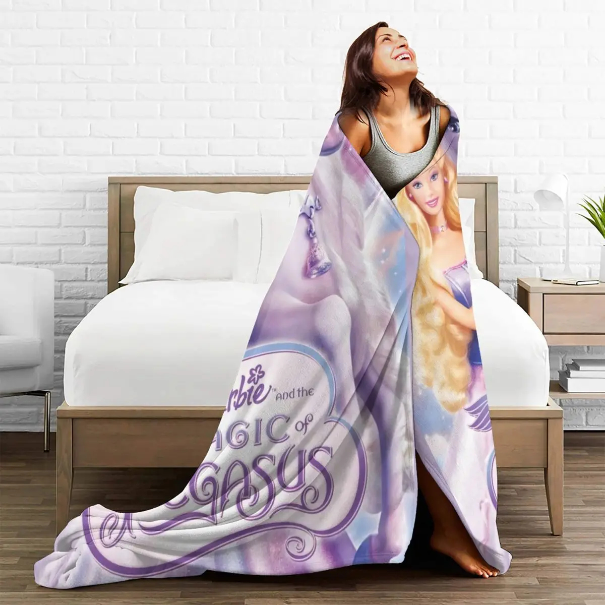 Barbie And The Magic Of Pegasus Blanket Travel Office Flannel Throw Blanket For Living Room Soft Design Quality Bedspread Gift