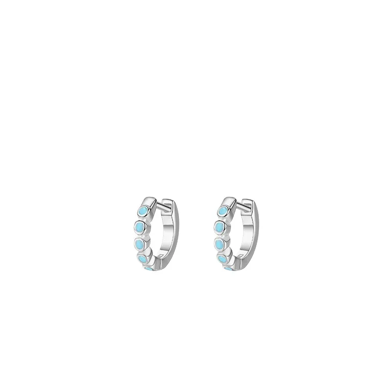 

Dawn's Jewel Casualretros925 Silver Turquoise Forest Earrings For Women Ins Trendy Women's Cold Style