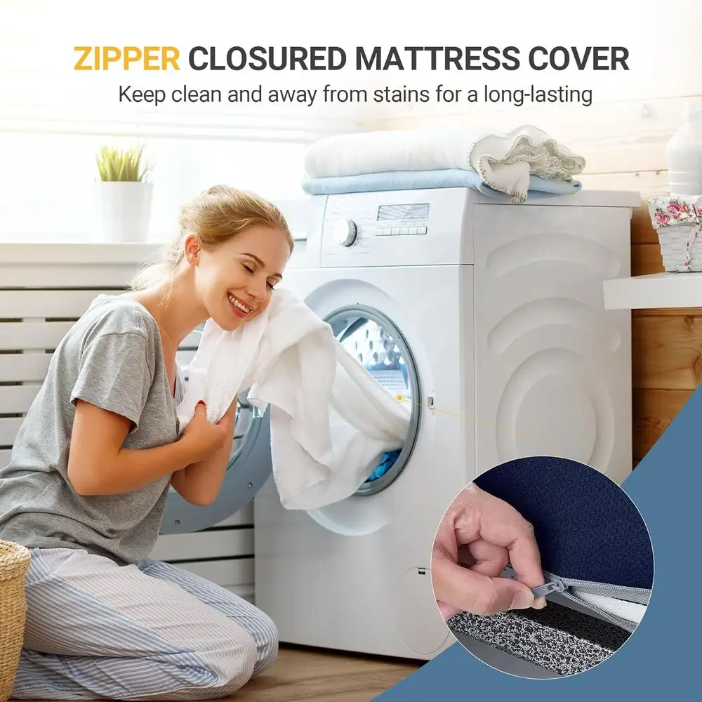 접이식 매트리스 트윈 XL, 접이식 매트리스 4인치 메모리폼, 탈부착 가능한 커버와 분리형으로 휴대 가능한 삼단 접이식 매트리스