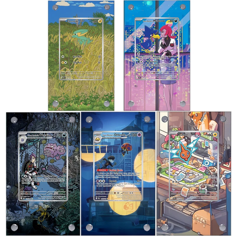 

Pokemon Murkrow Electrike Rotom Extended Art Display Case Collection Card Extended Painting Psa Anime Display Rack Excluding
