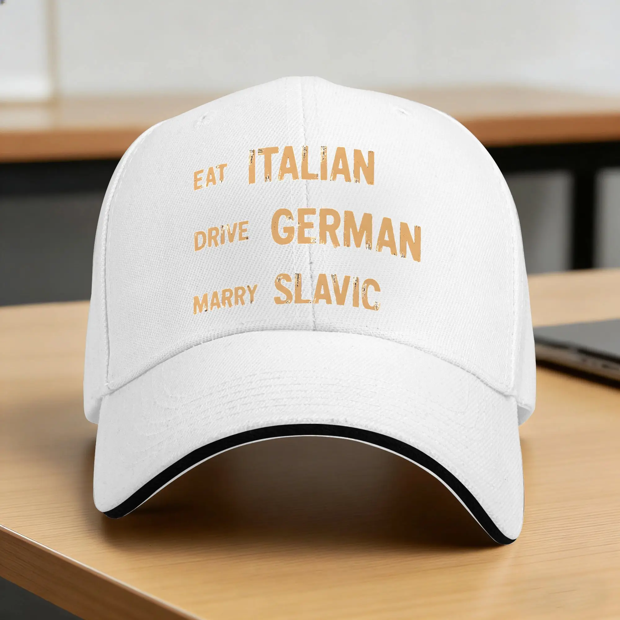Eat Italian Drive German Marry Slavic Funny Quote Casual Baseball Cap  Outdoor Sport Trucker Hat Fitted Retro Snapback Cap