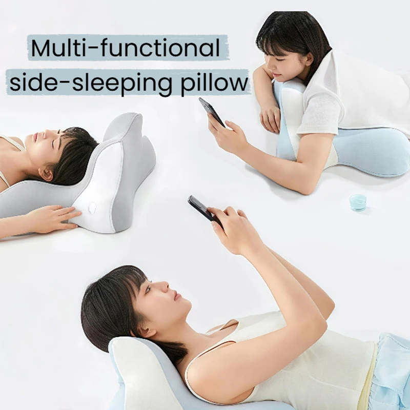 [Ready Stock]Multi-functional Side Sleeping Pillow Ergonomic Neck Support Relief Neck Pain Prone Pillow Gaming Pillow