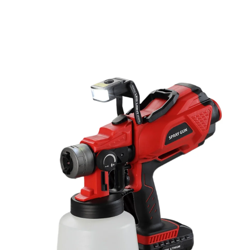 Electric Paint Sprayer with LED Light Portable Folding Household Spray Gun Power Tool Kit for House Wall Furniture DIY
