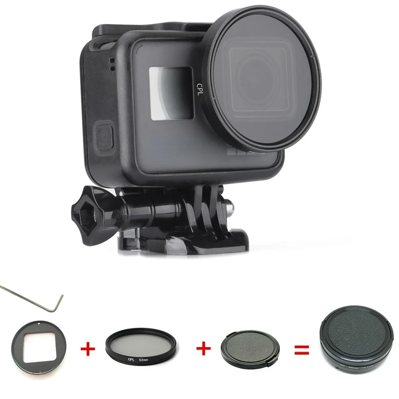 Aluminum Polarizing Filter Circular Polarizer Filter CPL Lens + Cap for GoPro Hero 5 Hero 6 Hero 7 Photography Accessories