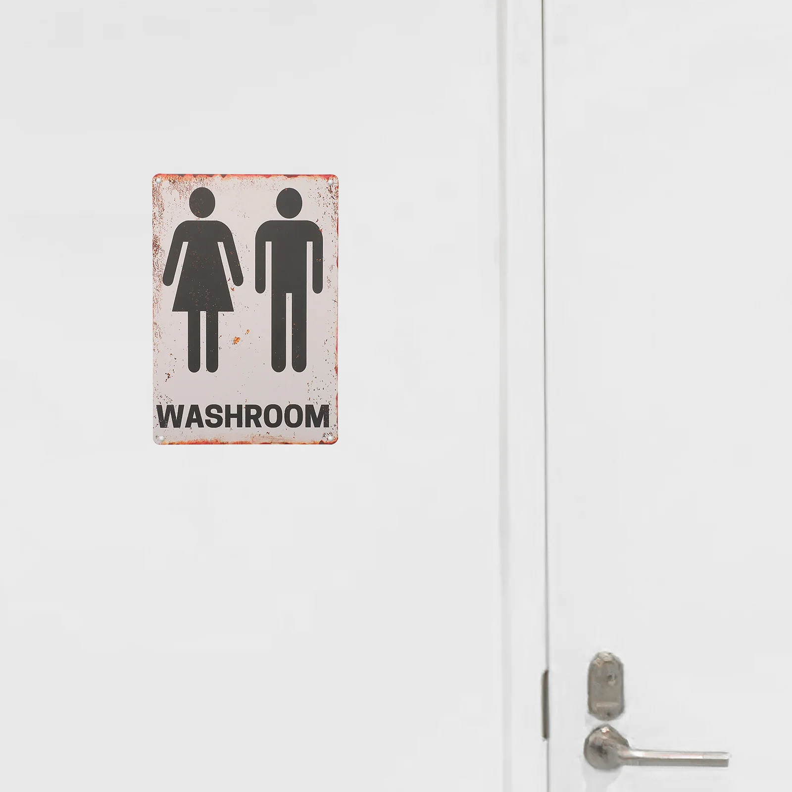 

Bathroom Sign Art Decor Vintage Tin Sign Retro Minimalist Bathroom Wall Decor for Home Living Room Wall Art for Men