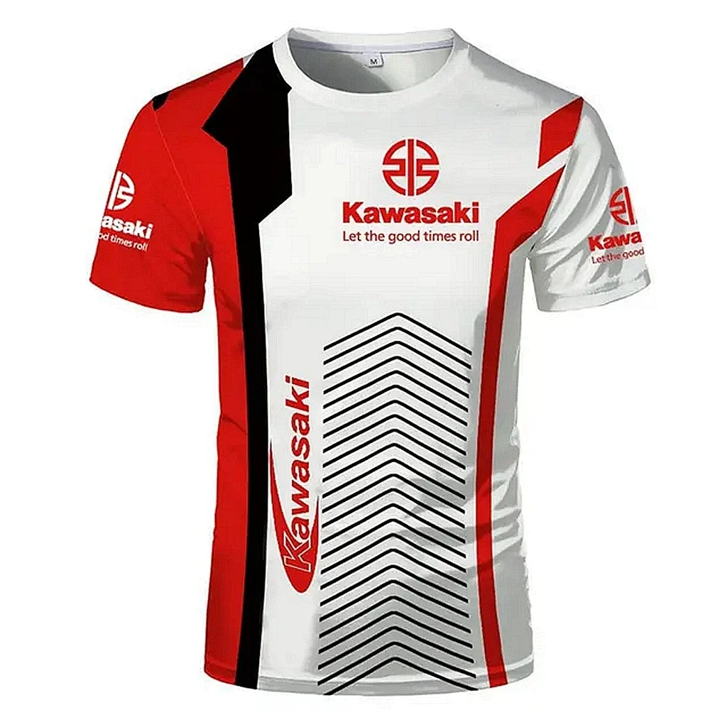 

Летняя мужская простая повседневная футболка Kawasaki с круглым вырезом и короткими рукавами, дышащая, быстросохнущая, удобный спортивный топ на открытом воздухе