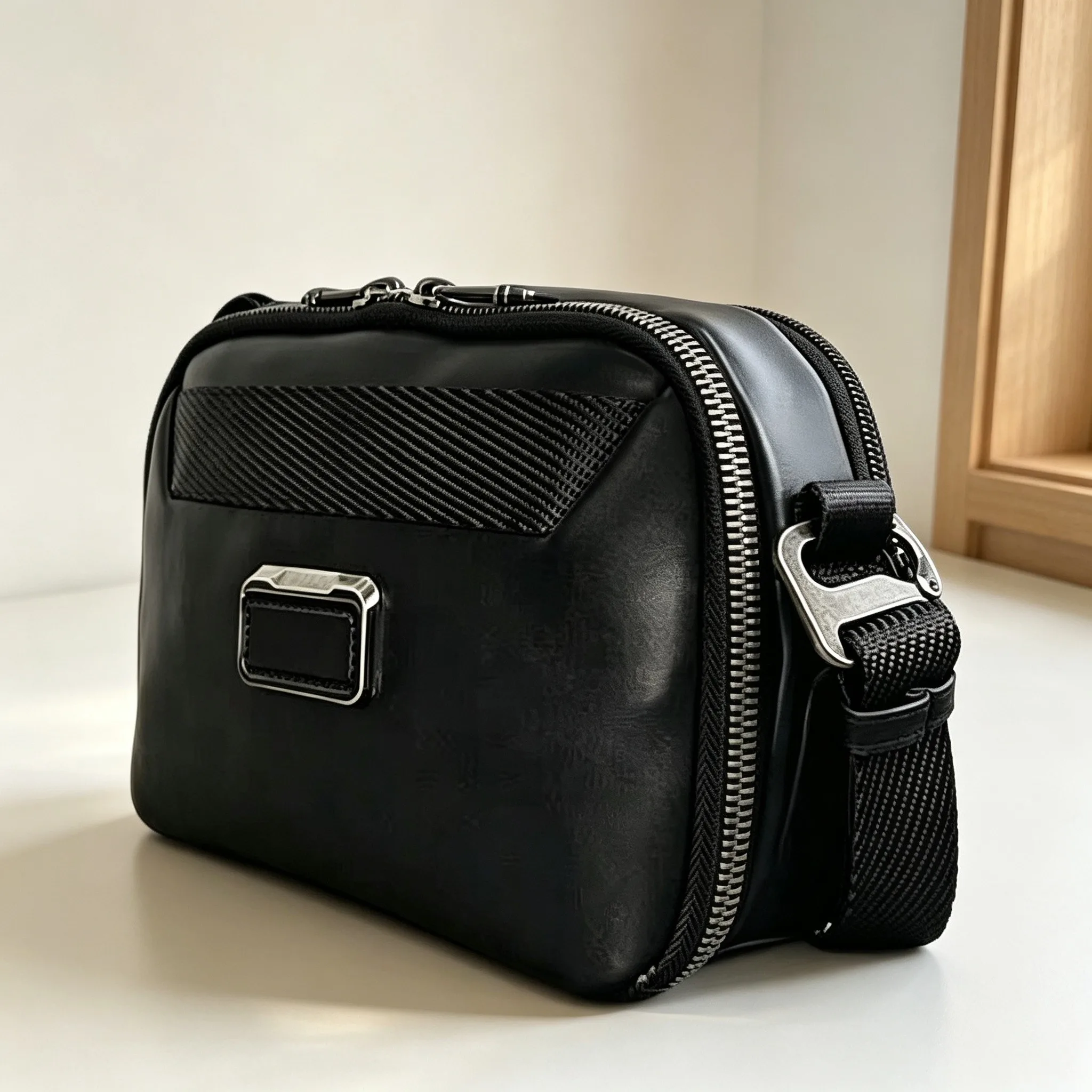 Men's Casual Leather Crossbody Bag, Stylish Business Single Shoulder Handbag